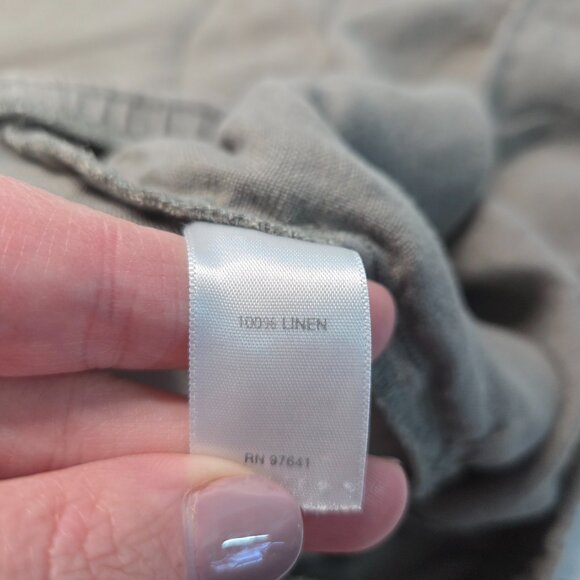 J. Jill Love Linen Small Mushroom Gray Pullon Light Elastic Cropped Pants - Picture 10 of 11